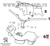 Carena superioara ghidon originala Peugeot TKR – TKR2 – Trekker 2T 50-100cc (albastra)